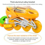Adjustable Kids Roller Skates Set - Single Flash Wheels - Size s - Red - Close-Up Angle