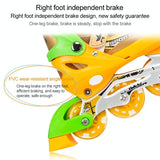 Adjustable Kids Roller Skates Set - Single Flash Wheels - Size s - Red - Low Angle
