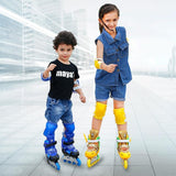 Adjustable Kids Roller Skates Set - Single Flash Wheels - Size s - Red - Extra Image