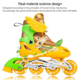 Adjustable Kids Roller Skates Set - Single Flash Wheels - Size s - Red - Extra Image
