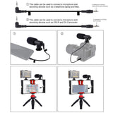 Live Broadcast Vlogging Kit With Led Light Microphone Tripod & Cold Shoe Head - Red