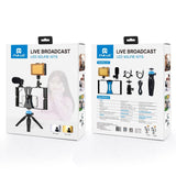 Live Broadcast Vlogging Kit With Led Light Microphone Tripod & Cold Shoe Head - Red - Extra Image