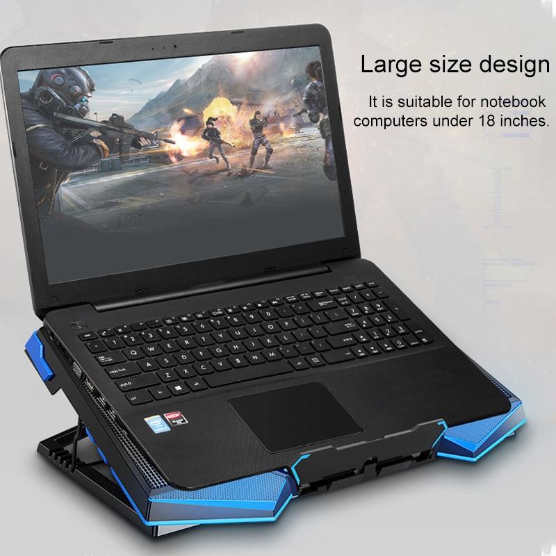5-core Dual Port Laptop Stand with Cooling Fan - Red