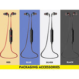 Wireless Sport Bluetooth Earphones with In-line Control - Black - Red