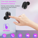 Wireless Touch Bluetooth Headset with Smart Magnetic Charging - Automatic Pairing - Red - Low Angle