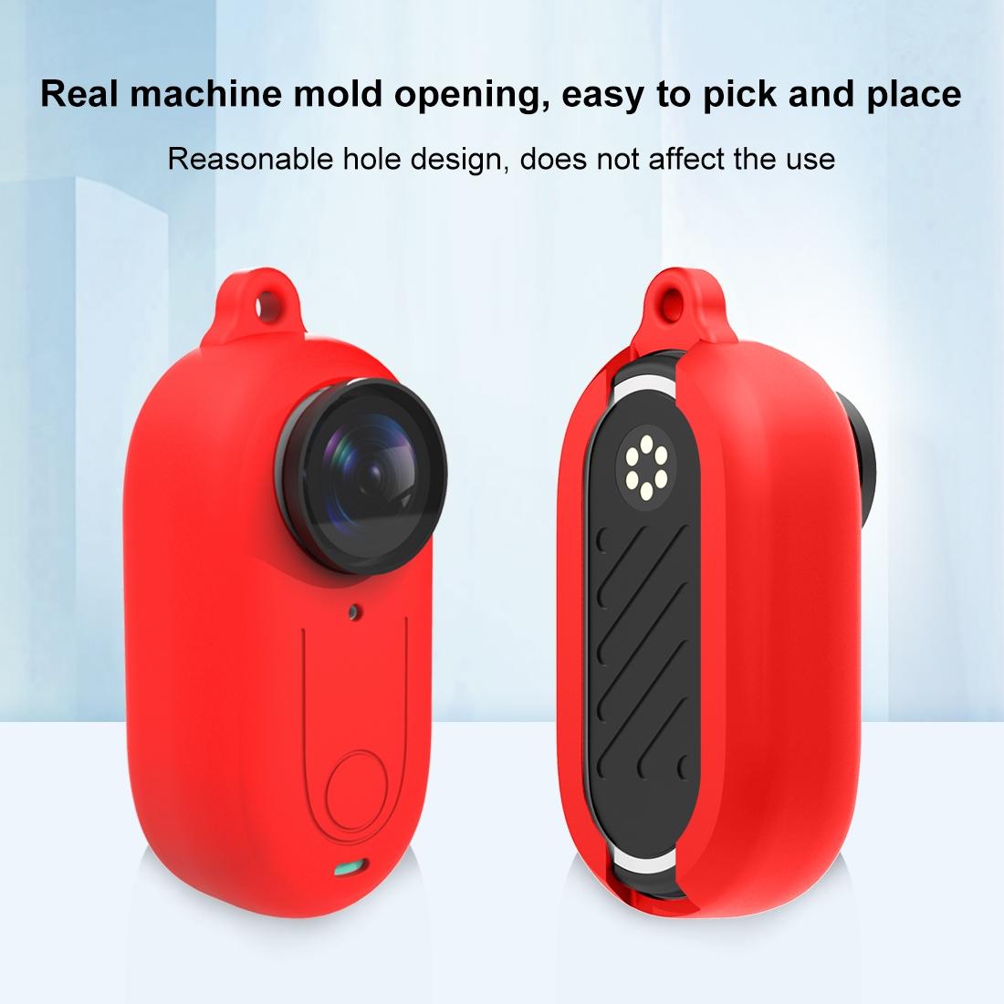 Silicone Case with Lens Cover for Insta360 Go 3 - Red