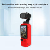 3 in 1 Silicone Case Set for Dji Pocket 3 - Red - 45-Degree Angle
