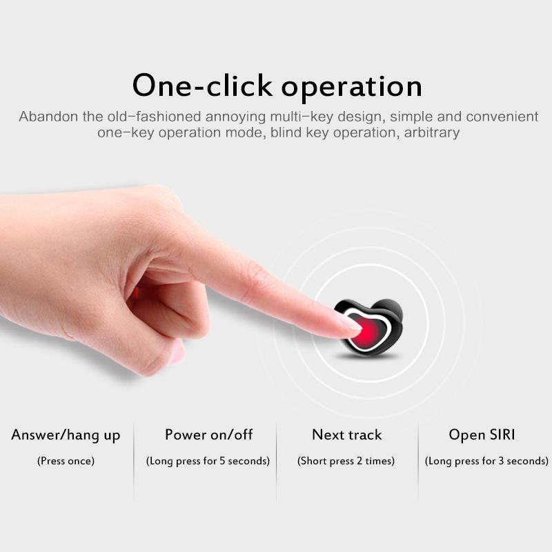 Mini Wireless Bluetooth Earphones with Charging Box - X7 4.1 - Red