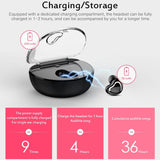 Mini Wireless Bluetooth Earphones with Charging Box - X7 4.1 - Red - Low Angle