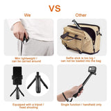 Mini Tripod for Gopro Insta360 Dji Action Cameras - Red - Top-Down View