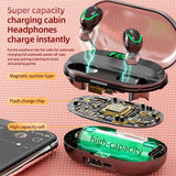 True Wireless Bluetooth 5.0 Earphones with Touch Display and Charging Box - Red - Close-Up Angle