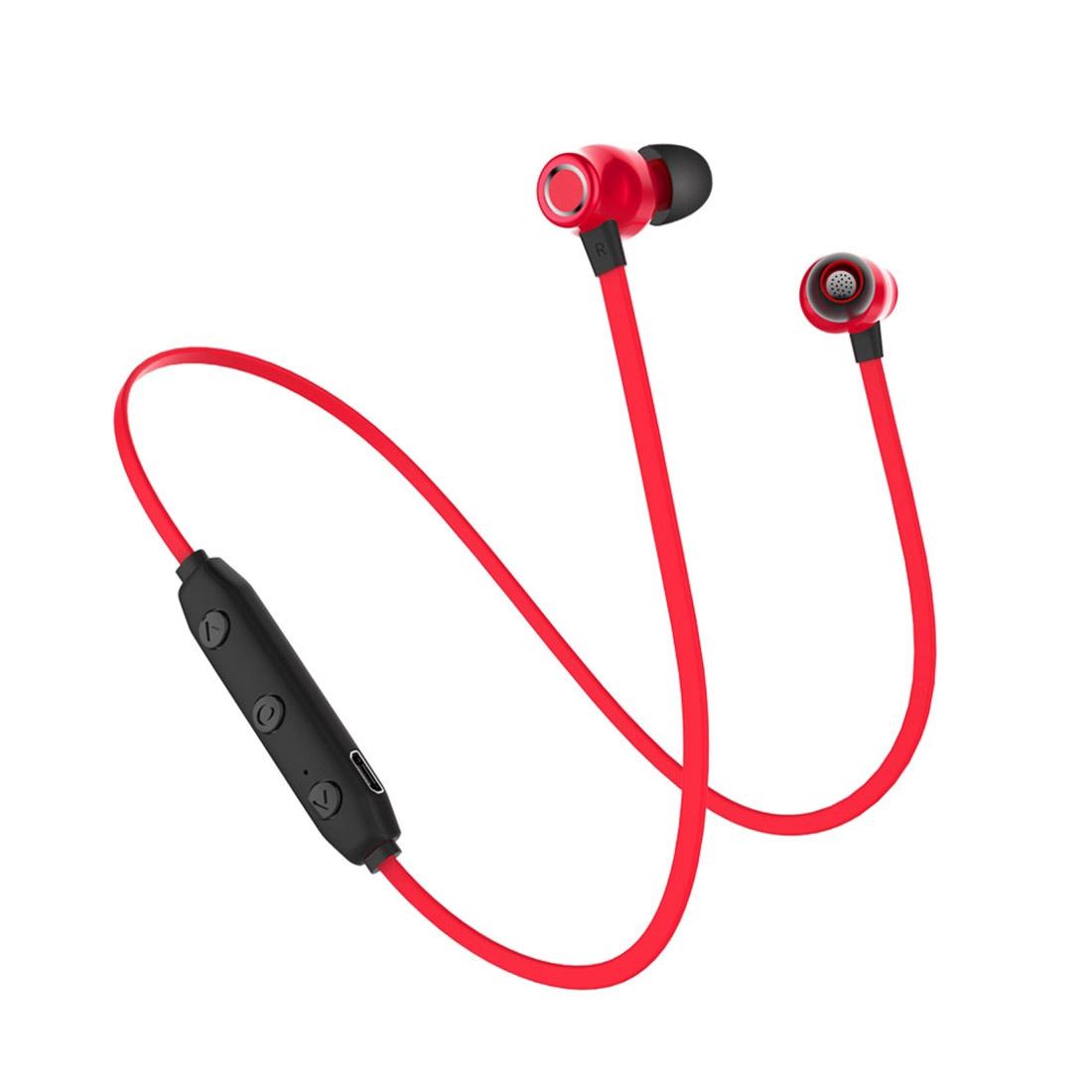 Waterproof X5 Sports Bluetooth Earbuds with Magnetic Design - Red