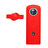 360 Camera Silicone Case with Lens Cover for Ricoh Theta Sc2 - Red - Front View