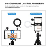 3-In-1 Vlogging Kit With Smartphone Rig Microphone And Led Ring Light - Red
