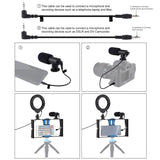 3-In-1 Vlogging Kit With Smartphone Rig Microphone And Led Ring Light - Red