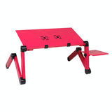 Foldable Laptop Stand with Dual Fans & Mouse Pad - 360 Degree Adjustable - Red - Extra Image