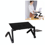 Foldable Laptop Stand with Dual Fans & Mouse Pad - 360 Degree Adjustable - Red - Front View