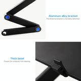 Foldable Laptop Stand with Dual Fans & Mouse Pad - 360 Degree Adjustable - Red - Close-Up Angle