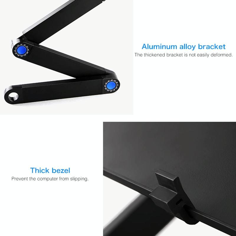 Foldable Laptop Stand with Dual Fans & Mouse Pad - 360 Degree Adjustable - Red