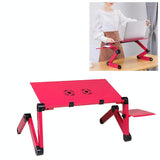 Foldable Laptop Stand with Dual Fans & Mouse Pad - 360 Degree Adjustable - Red