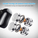 Wireless Bluetooth Earphones with High-fidelity Mic - 5.0 - Red - Rear View