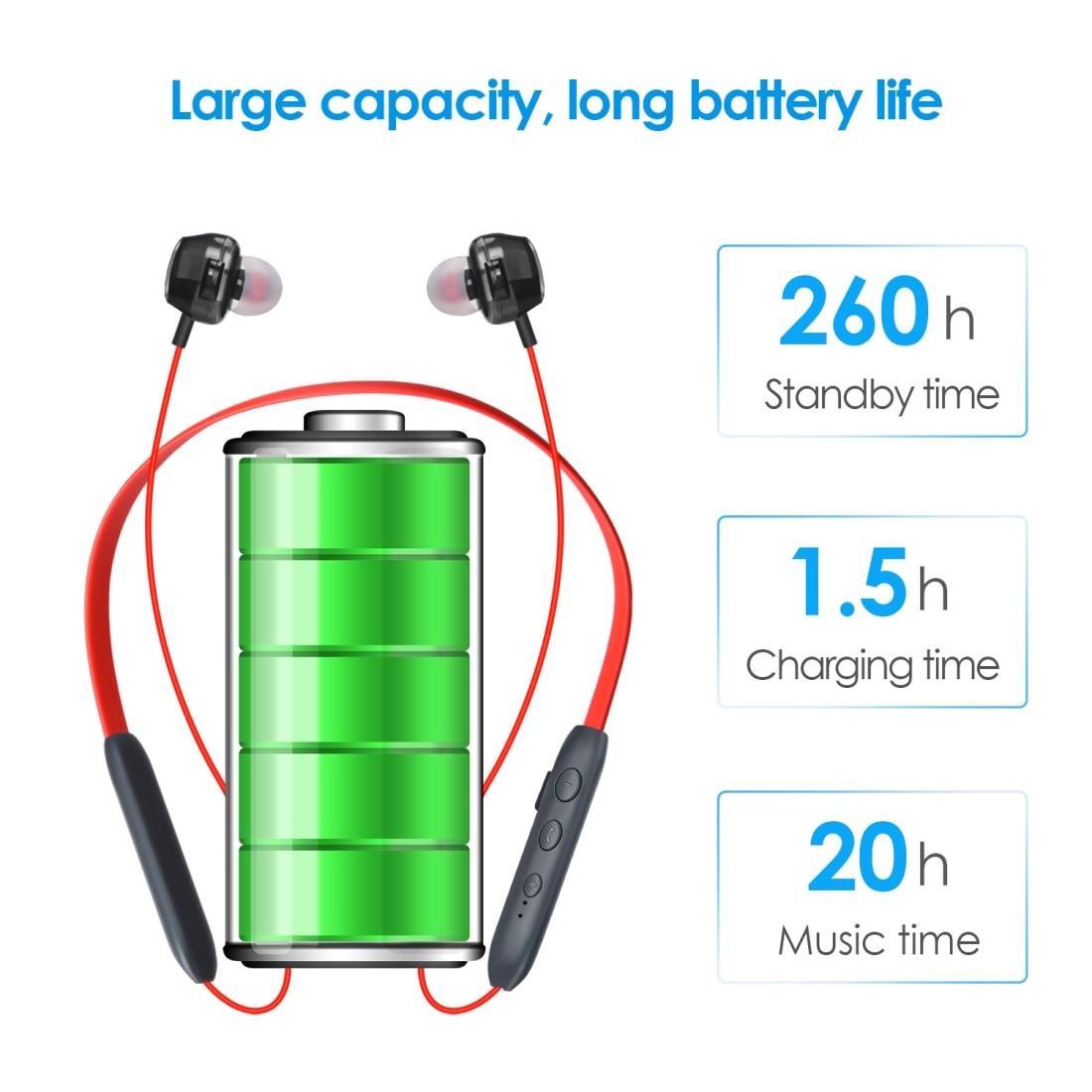 Wireless Bluetooth Earphones with High-fidelity Mic - 5.0 - Red