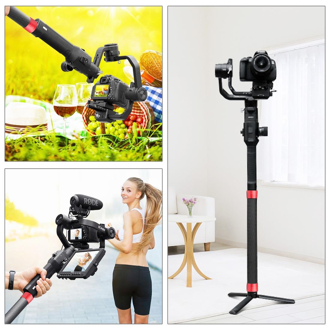 35cm Carbon Fiber Monopod Extension for Gimbal - Red