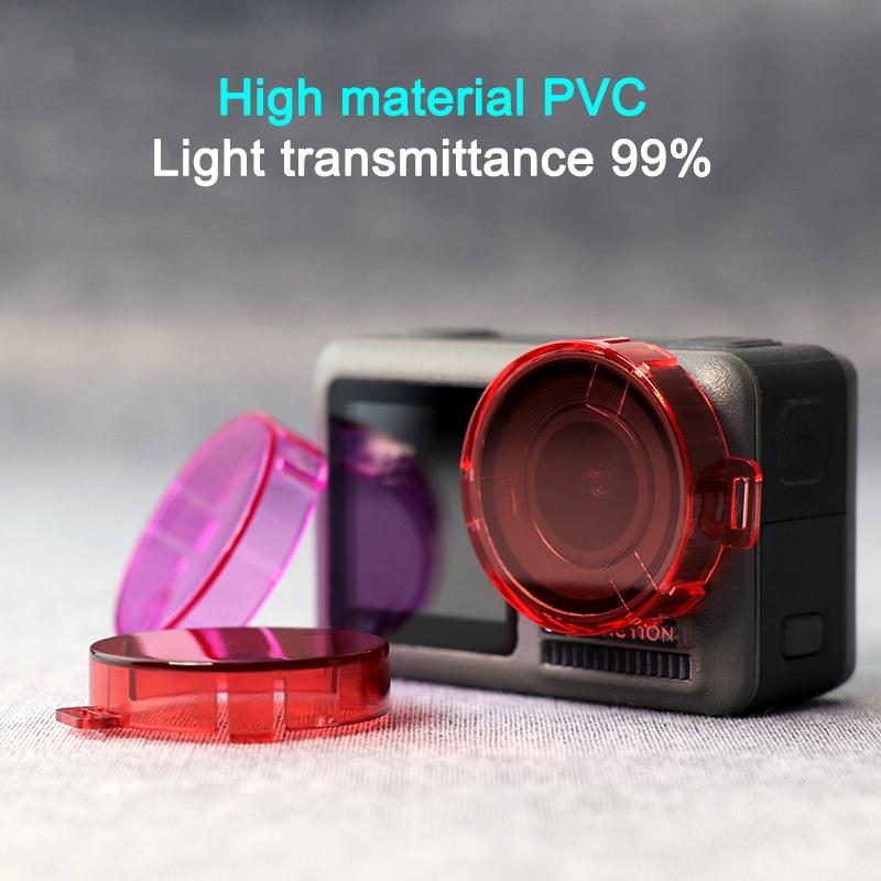 Round Lens Filter for Dji Action Camera - Red