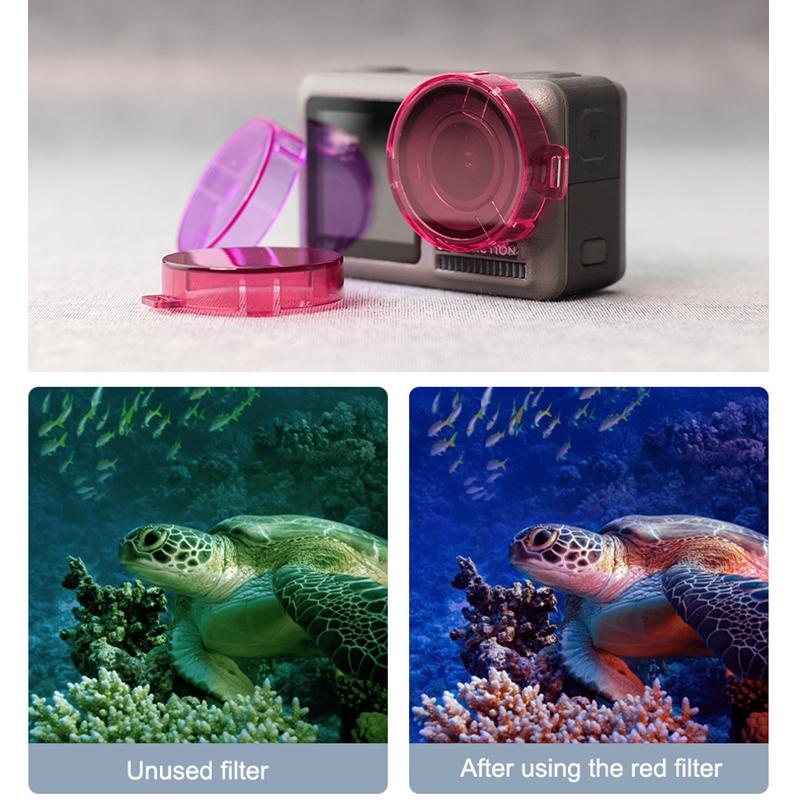 Round Lens Filter for Dji Action Camera - Red