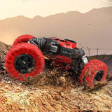 33Cm Red 2.4Ghz Double-Sided Twisted Off-Road Rc Toy Car For Kids - Close-Up Angle