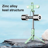 Bluetooth Remote Selfie Stick with Dual Fill Light and Tripod - Red - Top-Down View