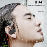 Wireless Sports Bluetooth Earphones - Binaural Hanging Type 5.0 - Red - 45-Degree Angle