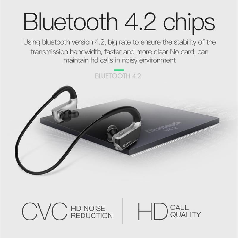 Wireless Sports Bluetooth Earphones - Binaural Hanging Type 5.0 - Red