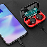 Wireless Stereo Headset with Charging Case and Digital Display - X5 Tws Bluetooth V5.0 - Rear View