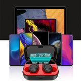 Wireless Stereo Headset with Charging Case and Digital Display - X5 Tws Bluetooth V5.0 - Close-Up Angle