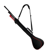 Portable Foldable Golf Ball Bag - Nylon - Black Red - Front View