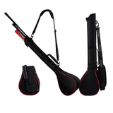 Portable Foldable Golf Ball Bag - Nylon - Black Red - Side View