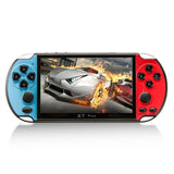 Retro Classic Handheld Game Console With 5.1 Hd Screen & 8G Memory - Supports Mp4 / Ebook - Blue + Red - Front View
