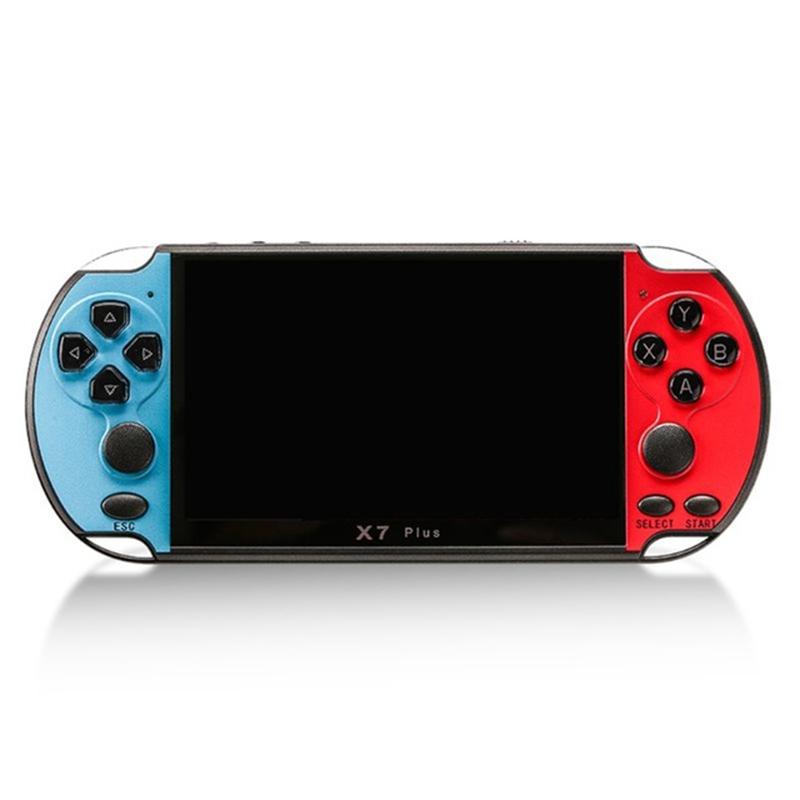 Retro Classic Handheld Game Console With 5.1 Hd Screen & 8G Memory - Supports Mp4 / Ebook - Blue + Red