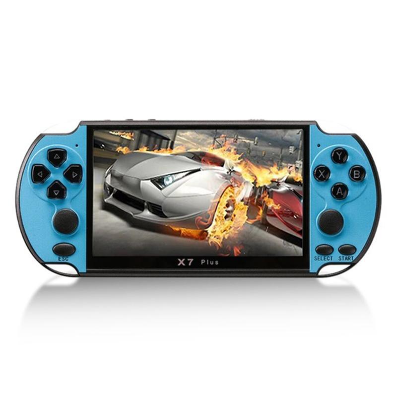 Retro Classic Handheld Game Console With 5.1 Hd Screen & 8G Memory - Supports Mp4 / Ebook - Blue + Red
