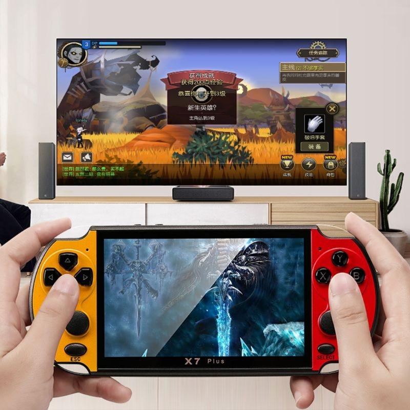 Retro Classic Handheld Game Console With 5.1 Hd Screen & 8G Memory - Supports Mp4 / Ebook - Blue + Red