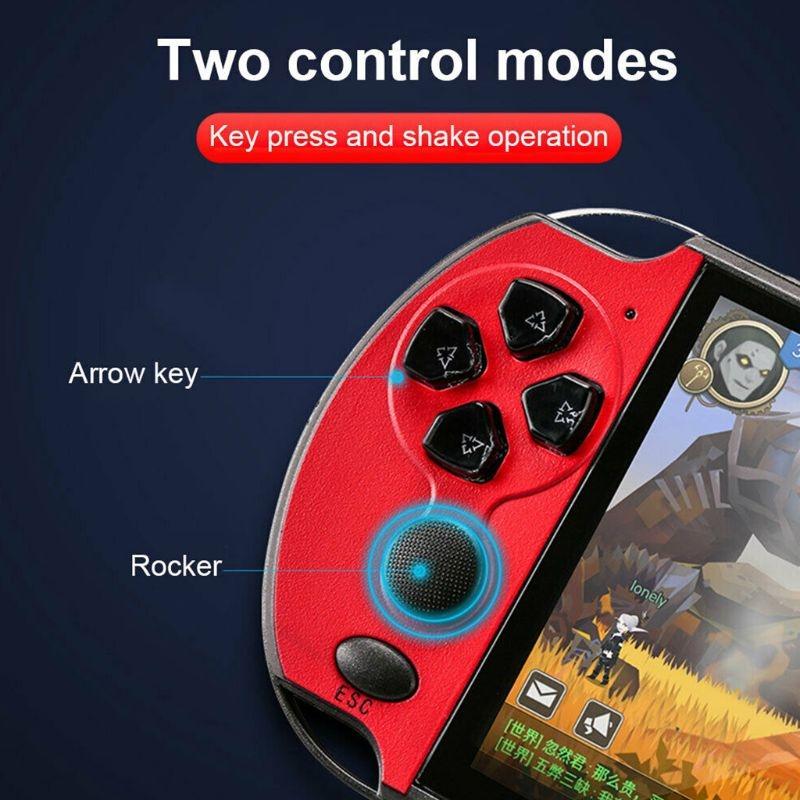 Retro Classic Handheld Game Console With 5.1 Hd Screen & 8G Memory - Supports Mp4 / Ebook - Blue + Red