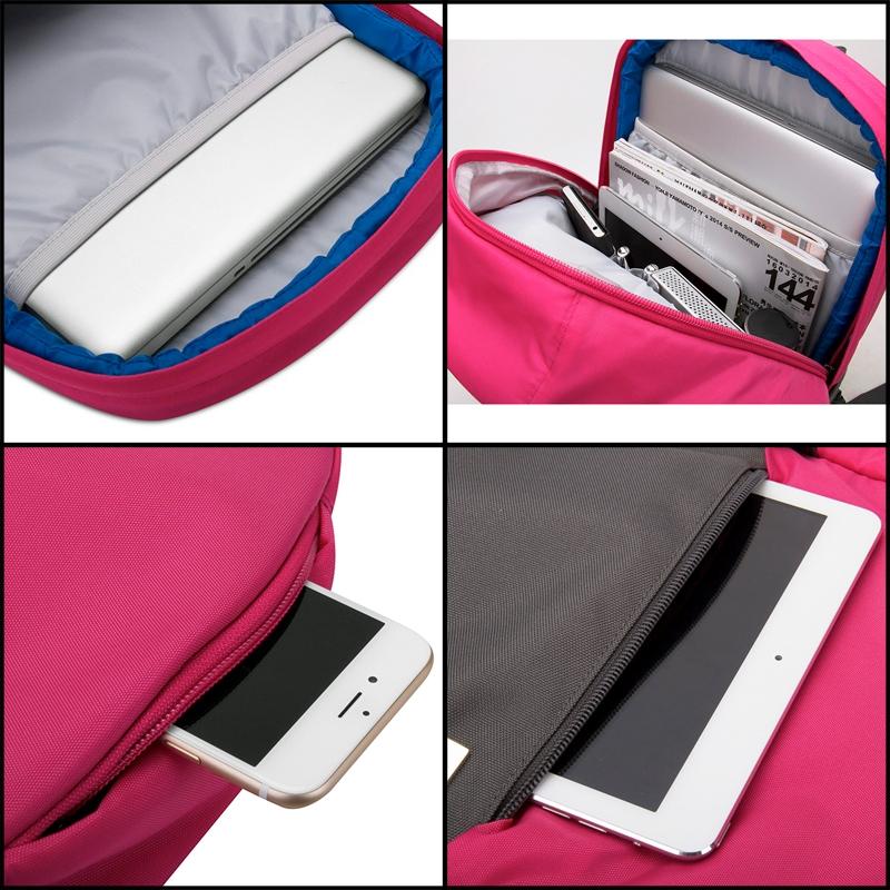 Xy Series Multi-functional Backpack for 13.3 Inch Laptop - Fashion Colour Matching - Rose Red