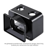 Sony Rx0 Protective Cage with 37mm Lens and Sunshade - Silver - Close-Up Angle