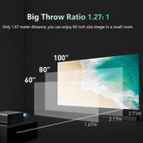 2200 Lumens Mini Led Projector For Home Theater - Hdmi / Av / Vga / Usb - Silver - Extra Image