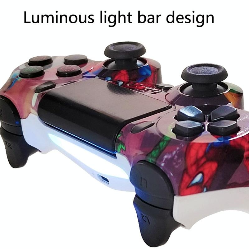 Wireless Bluetooth Game Controller for Ps4 with Dual Vibration and Light Strip - Star Red