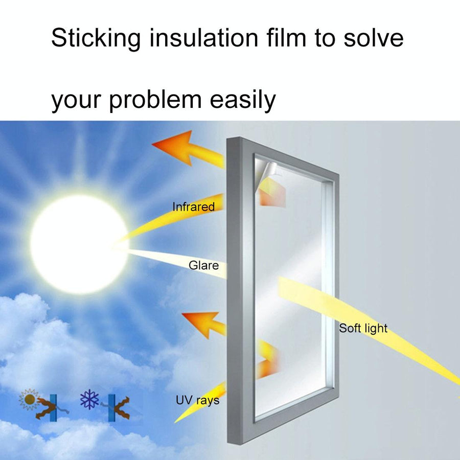 110cm x 1m Uv Reflective Privacy Window Film Sticker - Silver