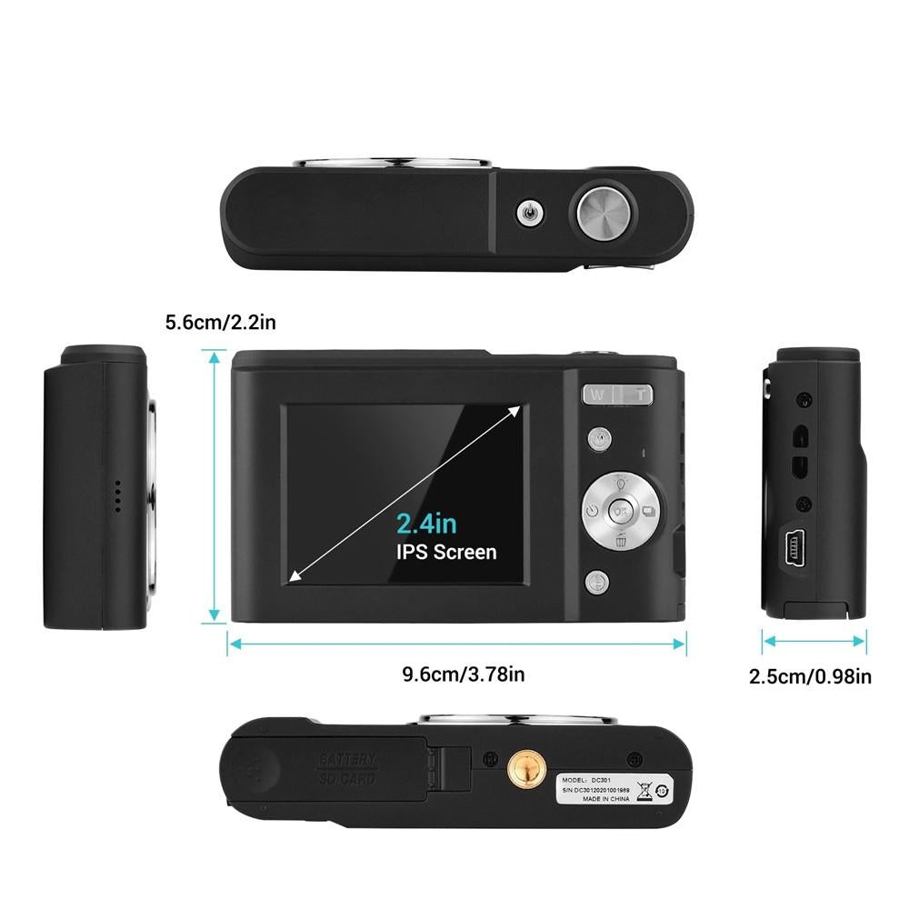36mp 2.7k Full Hd Digital Camera with 16x Zoom for Children - 2.4 Inch Screen - Silver