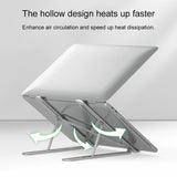 Adjustable Laptop Stand - Portable Folding Height Increase Heat Dissipation - Silver - 45-Degree Angle