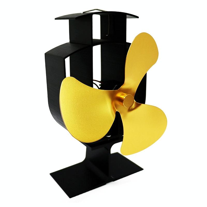 High-temp Metal Heat-powered Stove Fan - 3 Blades - Silver